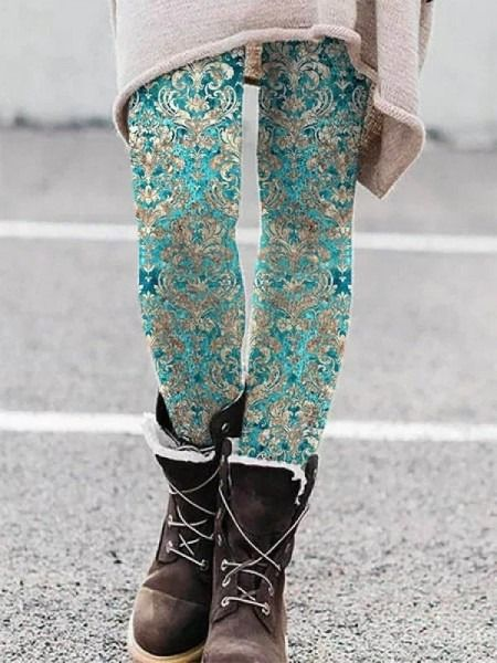 Casual Ethnic Long Leggings