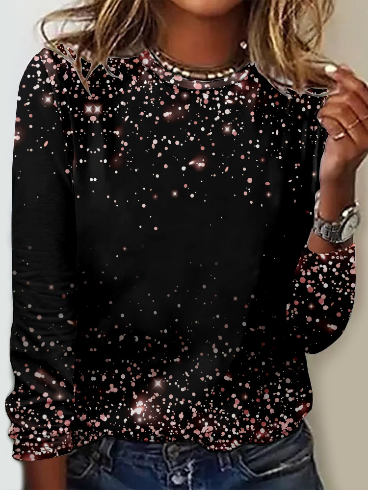 Casual Floral Crew Neck Long Sleeve T-shirt