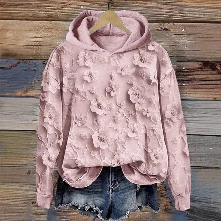 Casual Hoodie Floral Sweatshirt