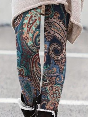 Casual Ethnic Long Leggings