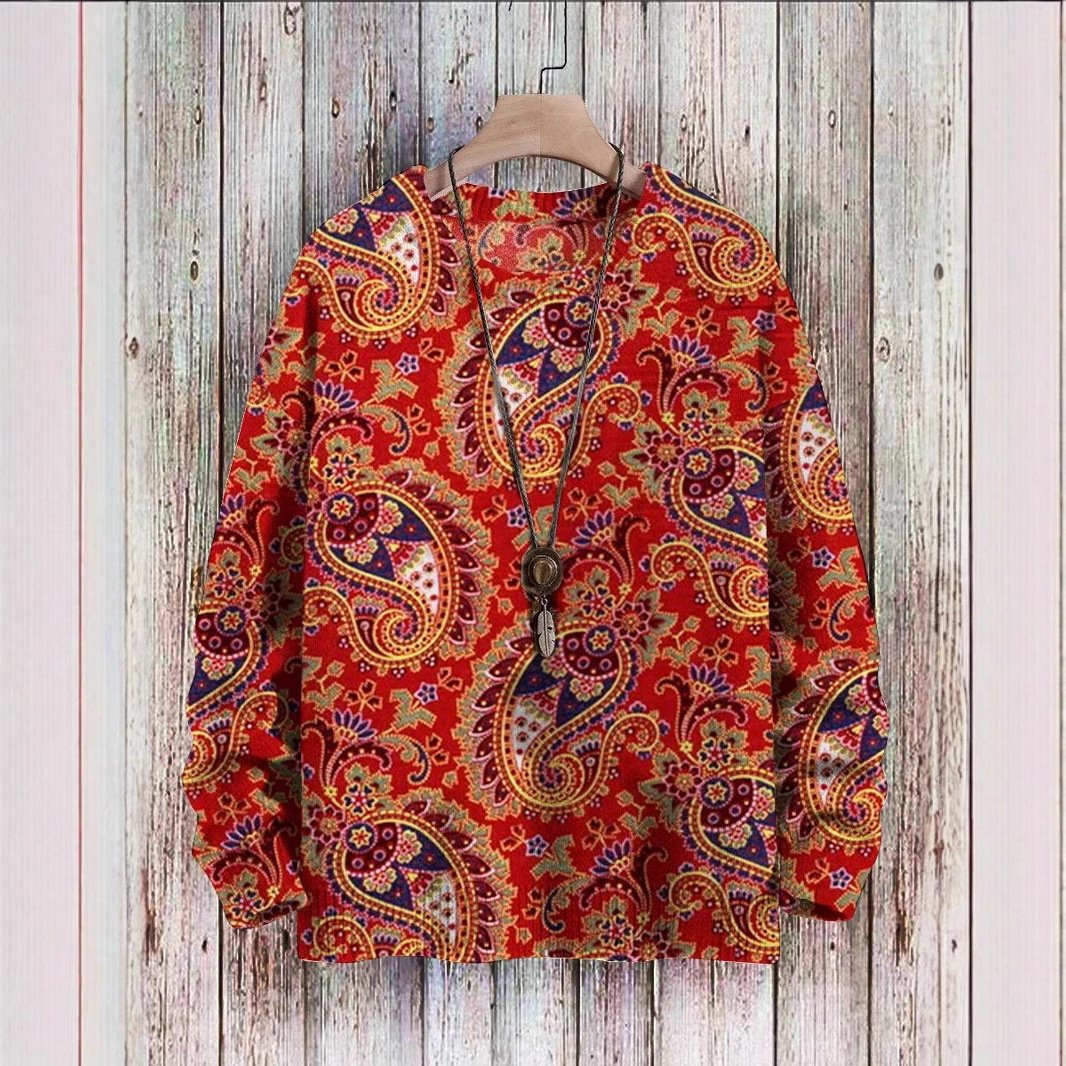 Casual Crew Neck Floral Sweatshirt