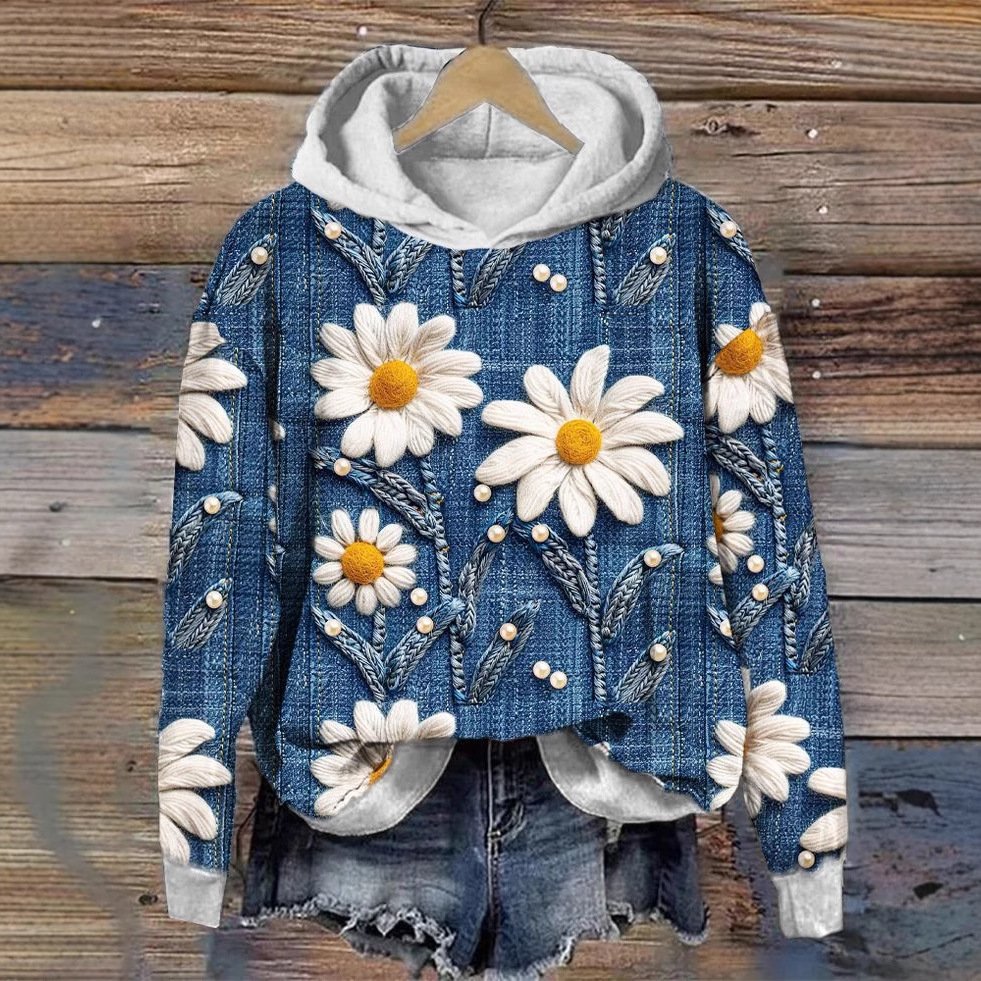 Casual Hoodie Floral Sweatshirt