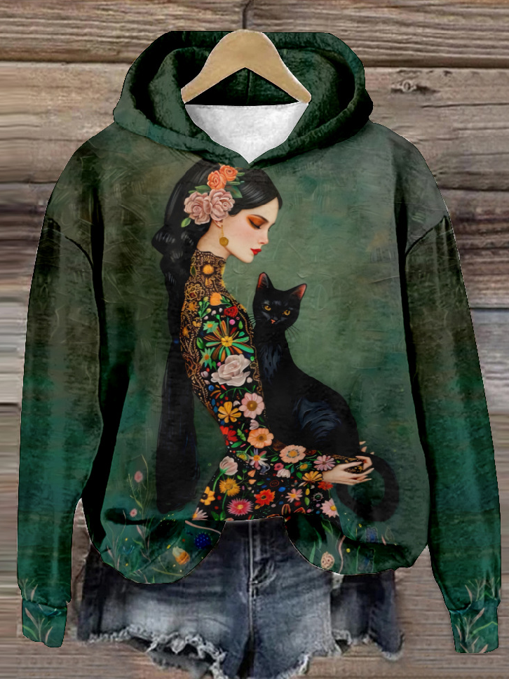 Casual Hoodie Floral Sweatshirt