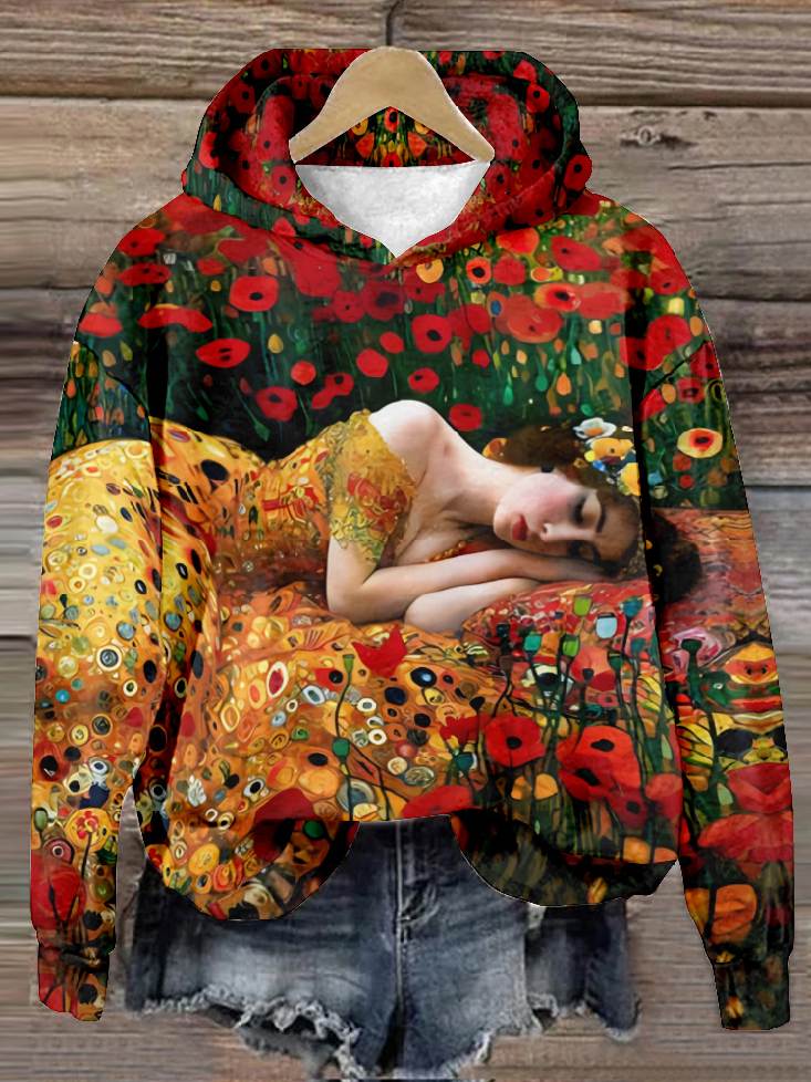 Casual Hoodie Floral Sweatshirt