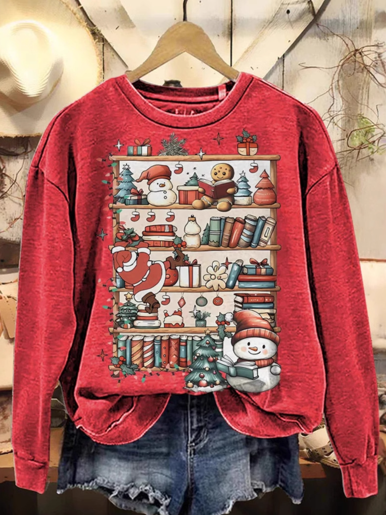 Casual Crew Neck Christmas Sweatshirt