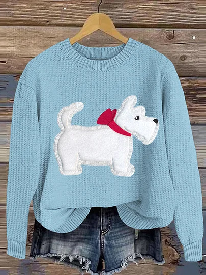 Casual Crew Neck Animal Sweatshirt