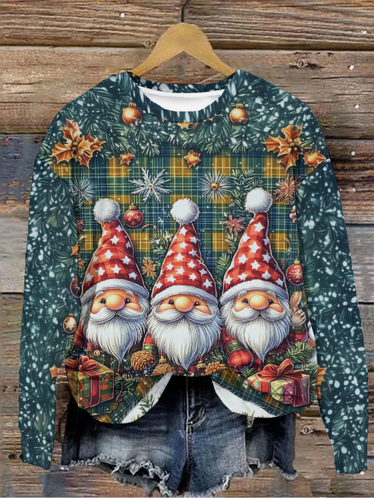 Casual Crew Neck Christmas Sweatshirt