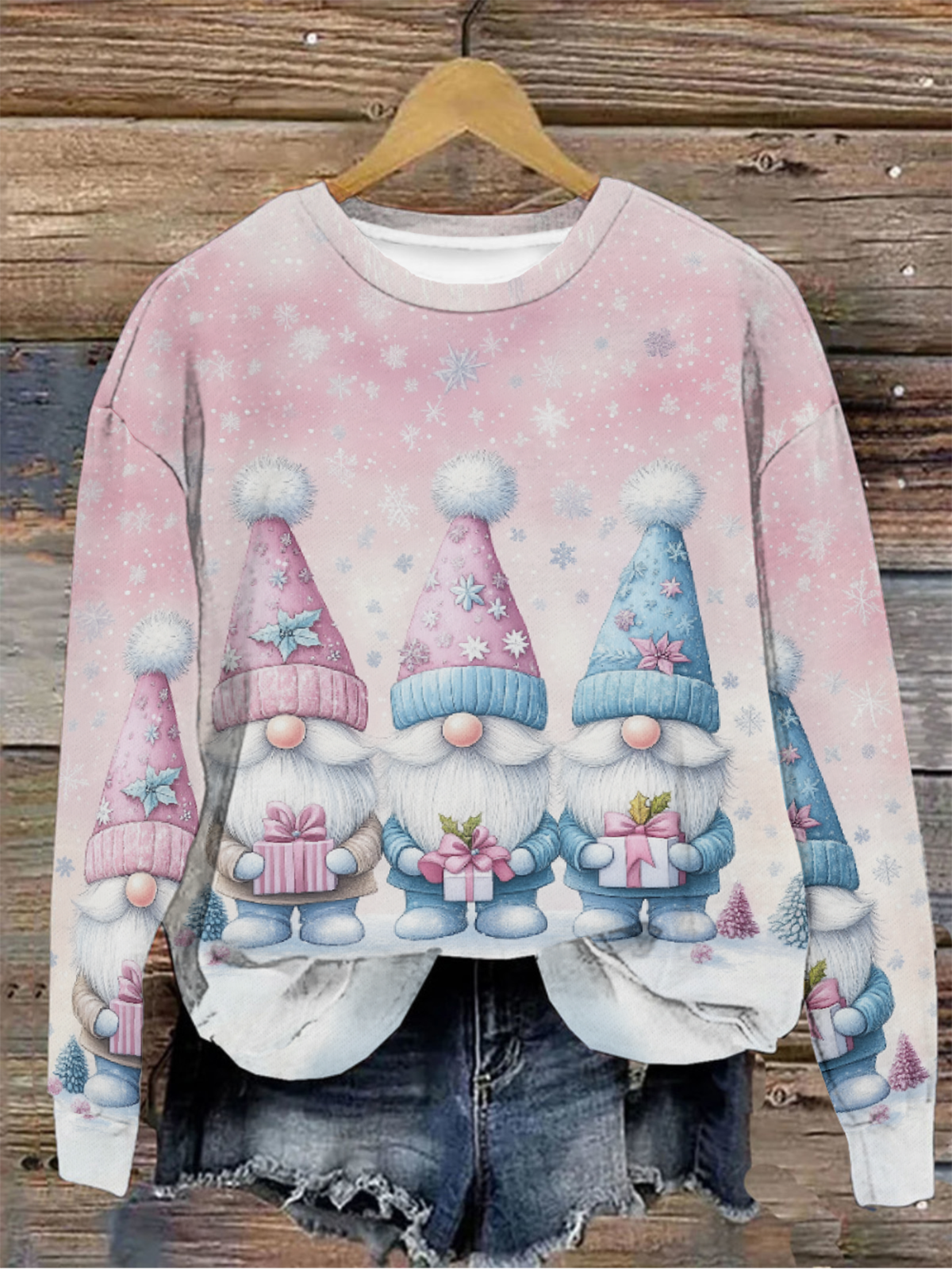 Casual Crew Neck Christmas Sweatshirt