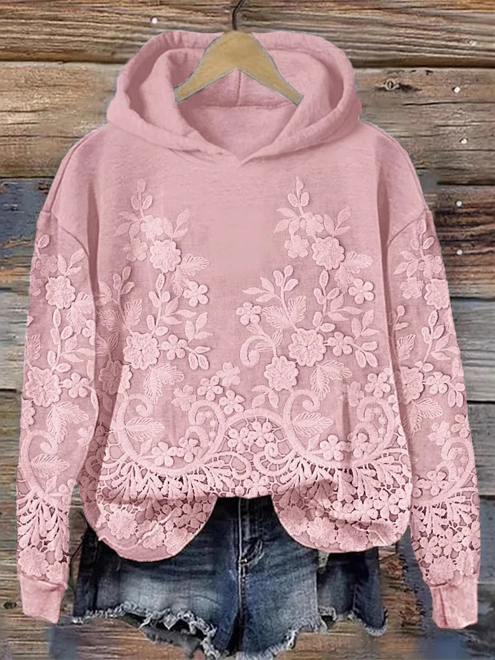 Casual Hoodie Floral Sweatshirt