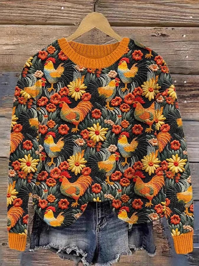 Casual Crew Neck Turkey Sweatshirt