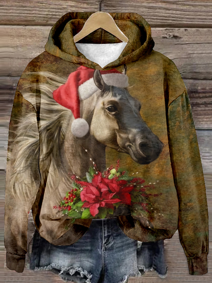 Casual Hoodie Horse Sweatshirt