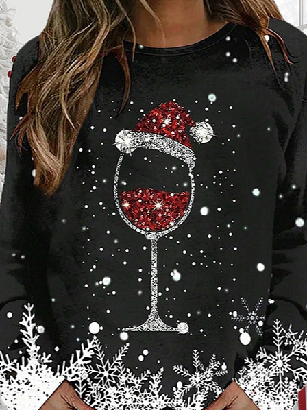 Casual V Neck Christmas Sweatshirt