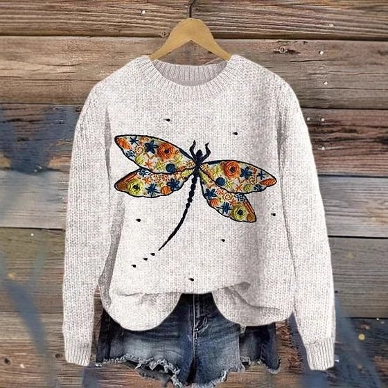 Casual Crew Neck Floral Sweatshirt