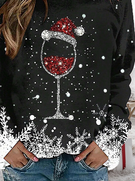 Casual V Neck Christmas Sweatshirt