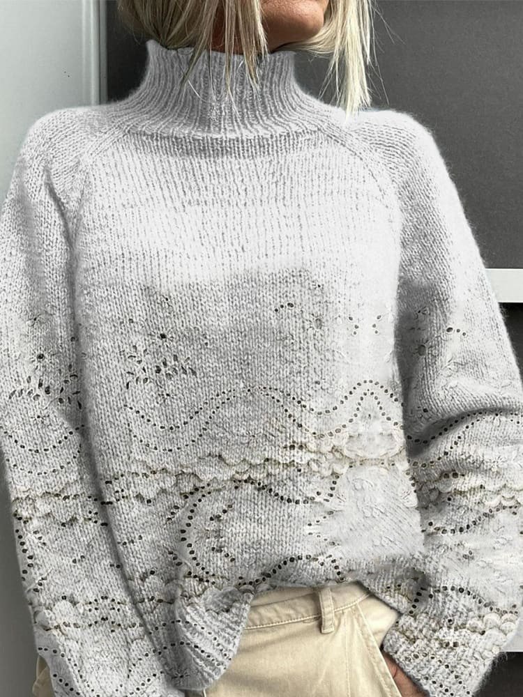 Casual Turtleneck Floral Sweatshirt