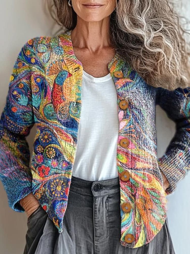 Women Ethnic Long Sleeve Comfy Boho Cardigan