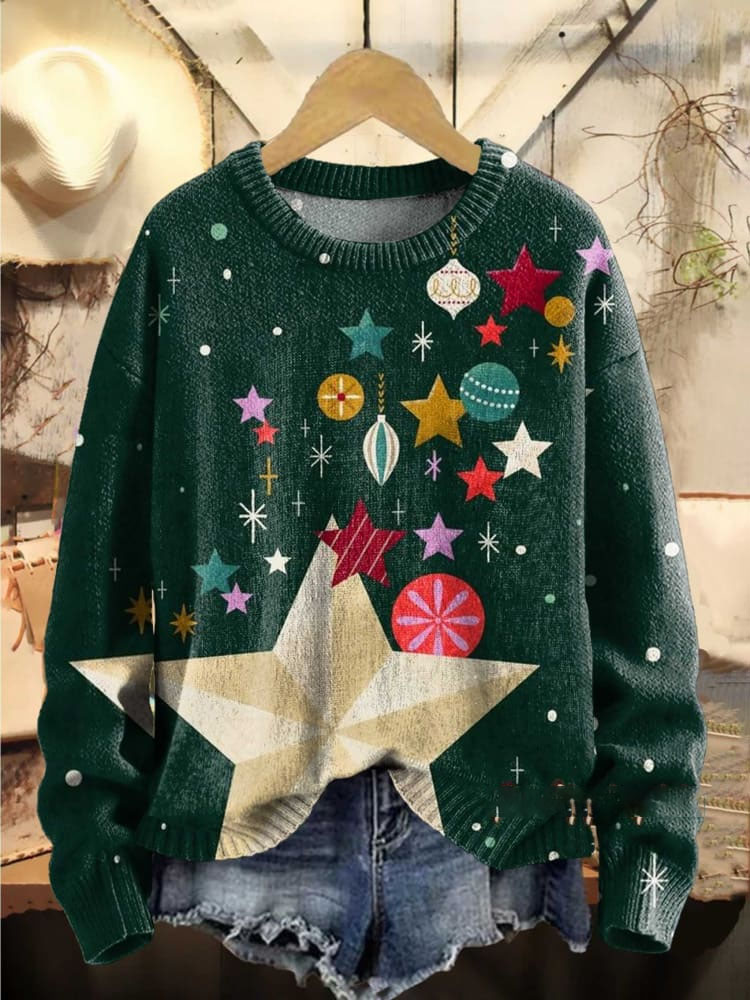 Casual Crew Neck Christmas Sweatshirt