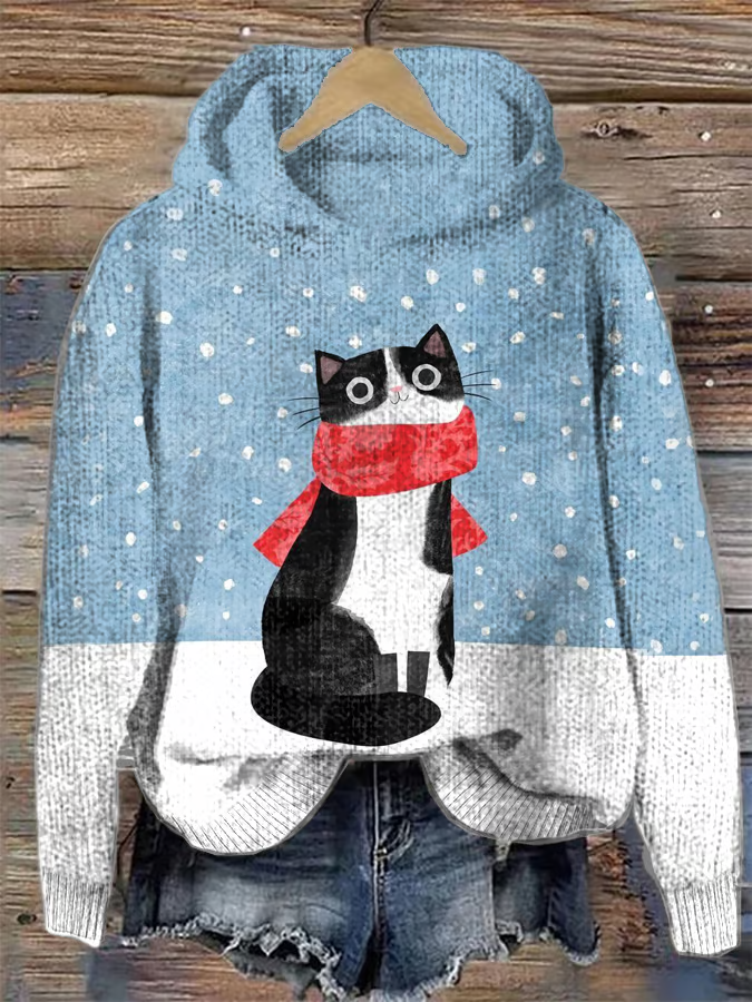 Casual Cute Animal Cat Pattern Hoodie Hoodie