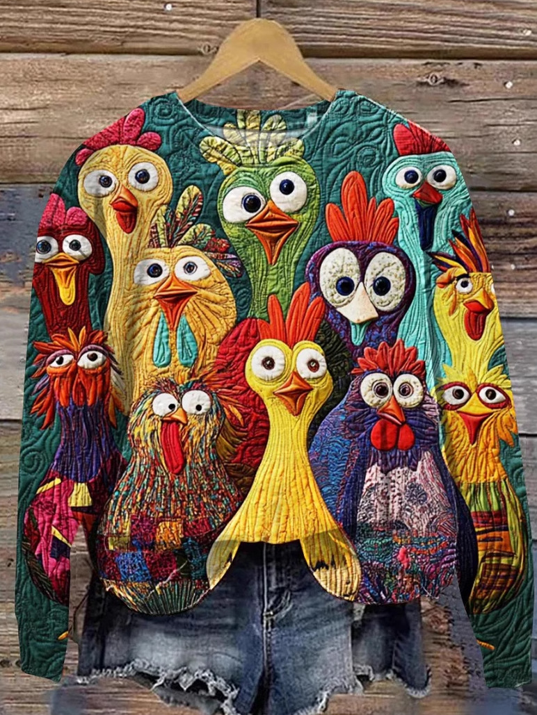 Casual Crew Neck Turkey Sweatshirt