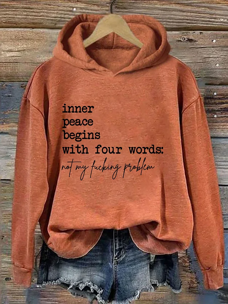 Casual Hoodie Text Letters Hoodie