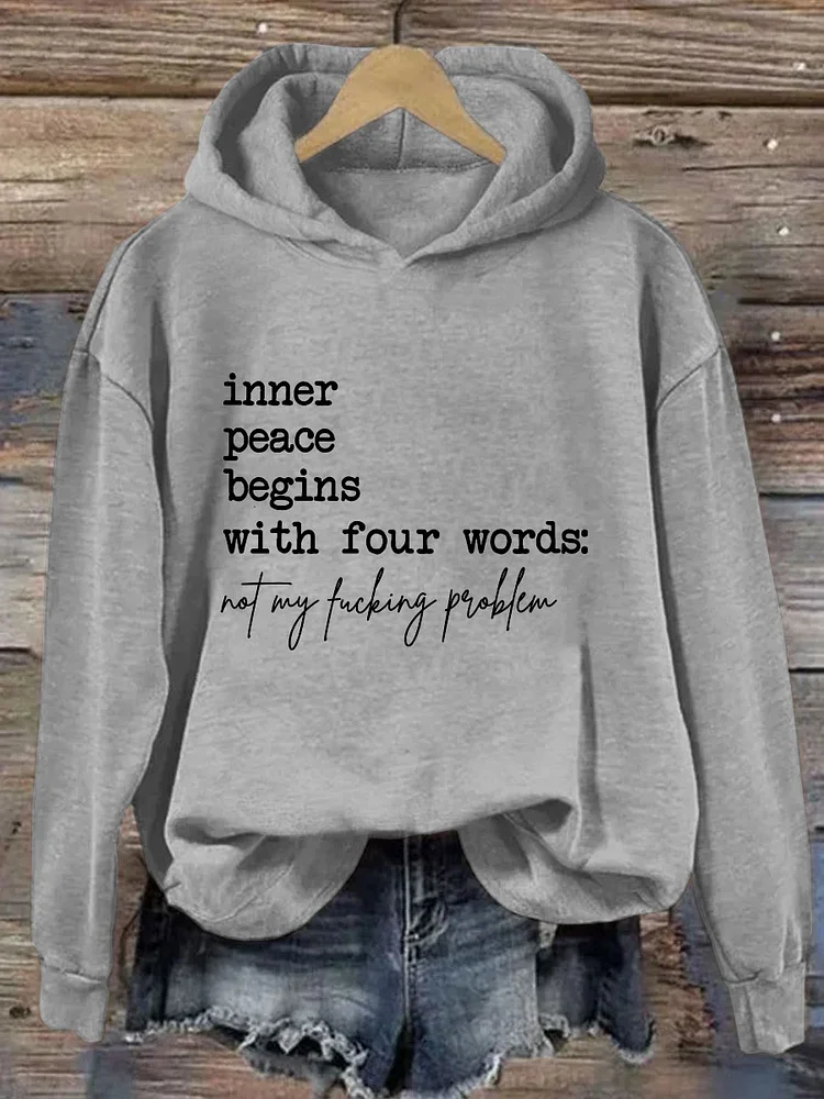 Casual Hoodie Text Letters Hoodie