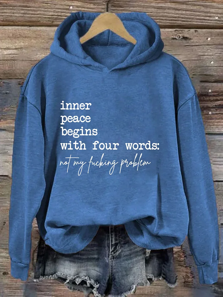 Casual Hoodie Text Letters Hoodie