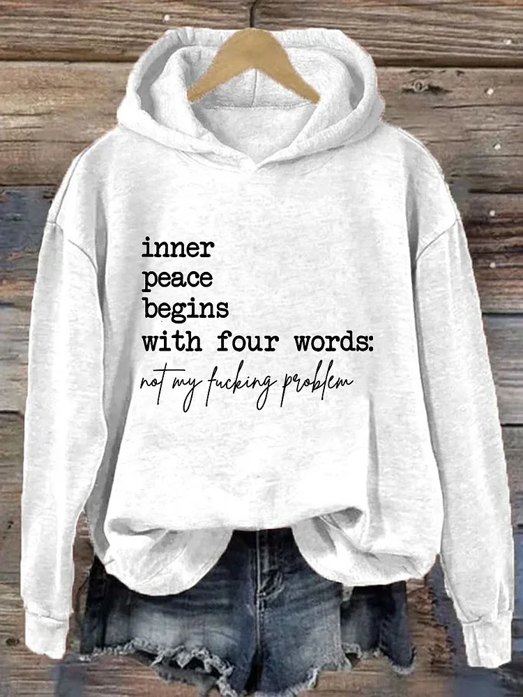 Casual Hoodie Text Letters Hoodie