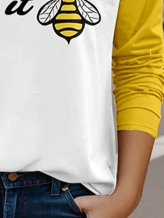 Casual Animal Crew Neck Long Sleeve T-shirt