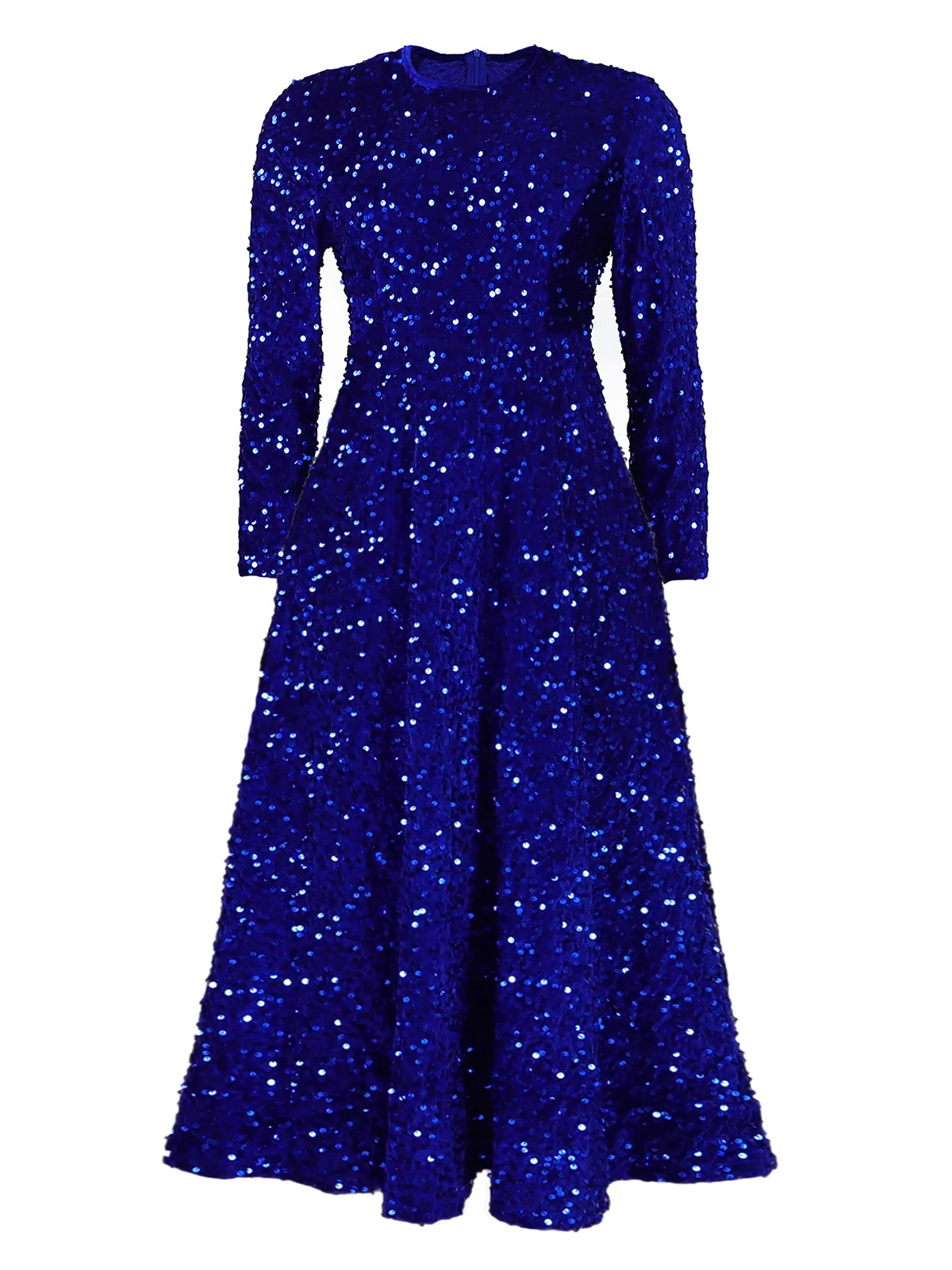 Women Geometric Spring/Fall Dress Crew Neck Long Sleeve A-Line Dress