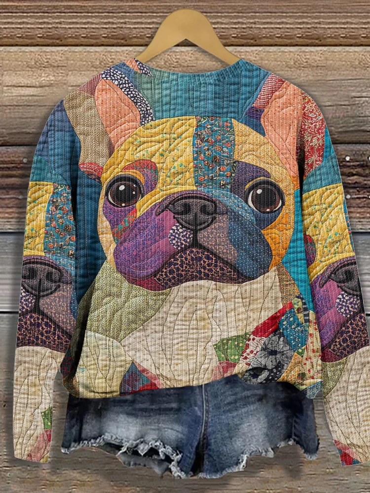 Casual Crew Neck Animal Sweatshirt