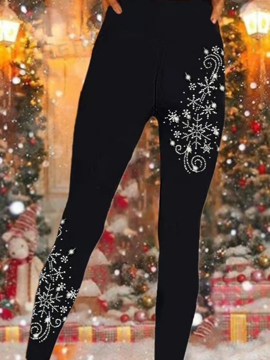 Vintage Holiday 3D Printing Long Leggings