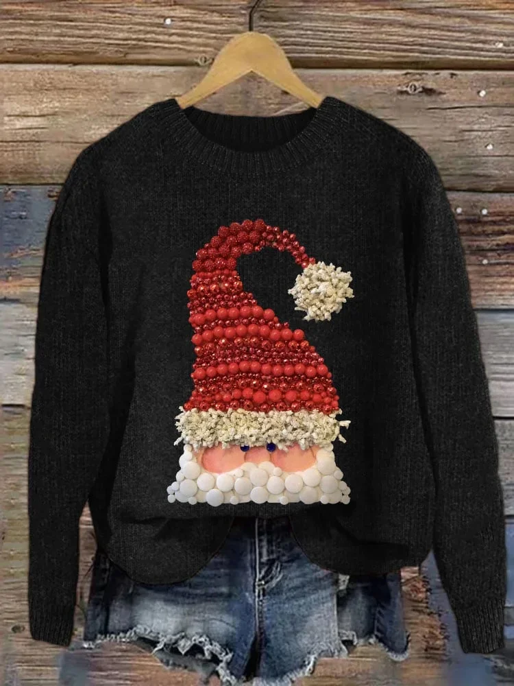 Christmas Vintage Crew Neck 3D Santa Claus Printing Sweatshirt