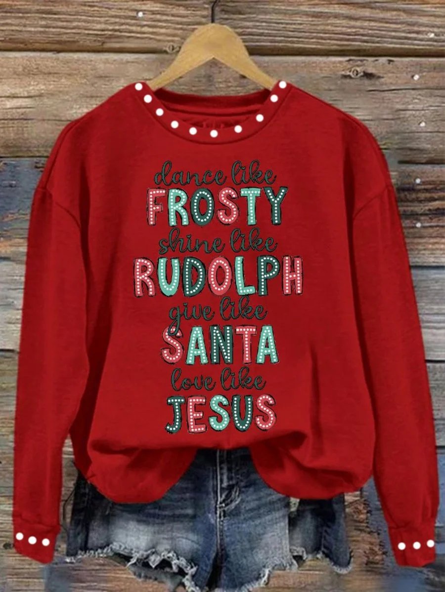 Vintage Crew Neck Text Letters Sweatshirt