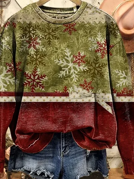 Vintage Crew Neck 3D Printing Sweatshirt