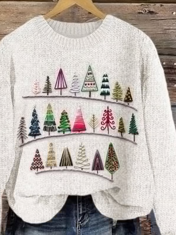 Women Knitted Christmas Long Sleeve Comfy Casual Sweater