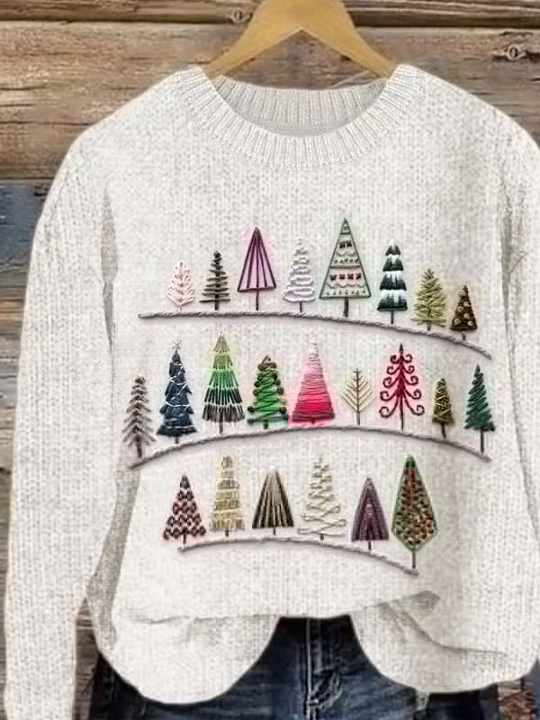 Women Knitted Christmas Long Sleeve Comfy Casual Sweater