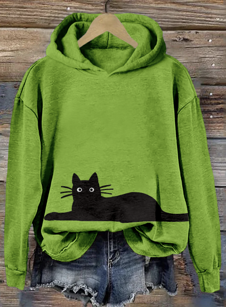 Casual Hoodie Cute Cat Pattern Hoodie