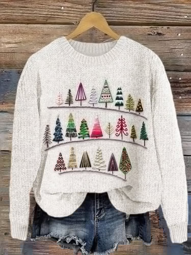 Women Knitted Christmas Long Sleeve Comfy Casual Sweater