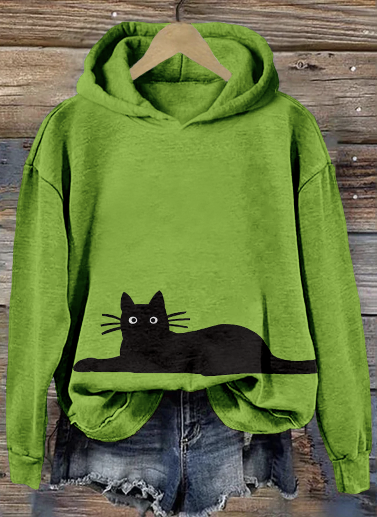 Casual Hoodie Cute Cat Pattern Hoodie