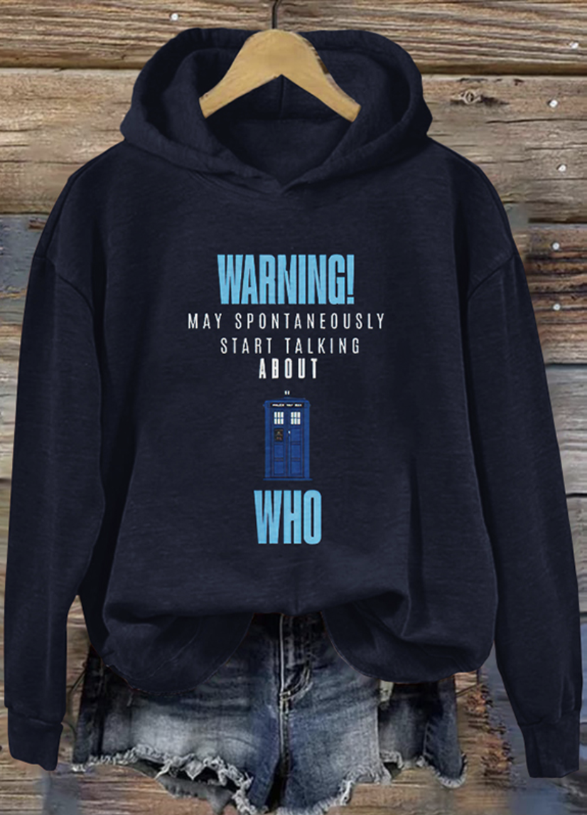 Casual Hoodie Text Letters Hoodie