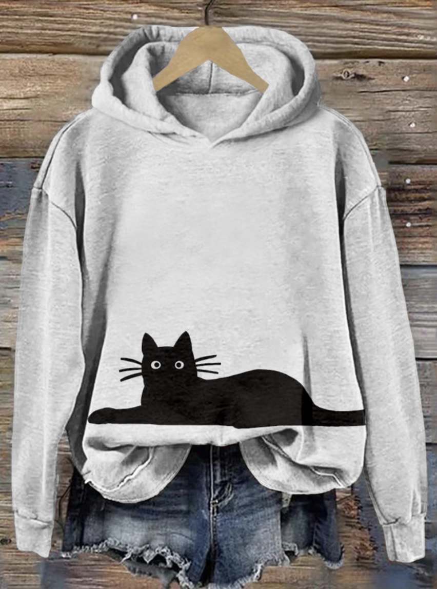 Casual Hoodie Cute Cat Pattern Hoodie