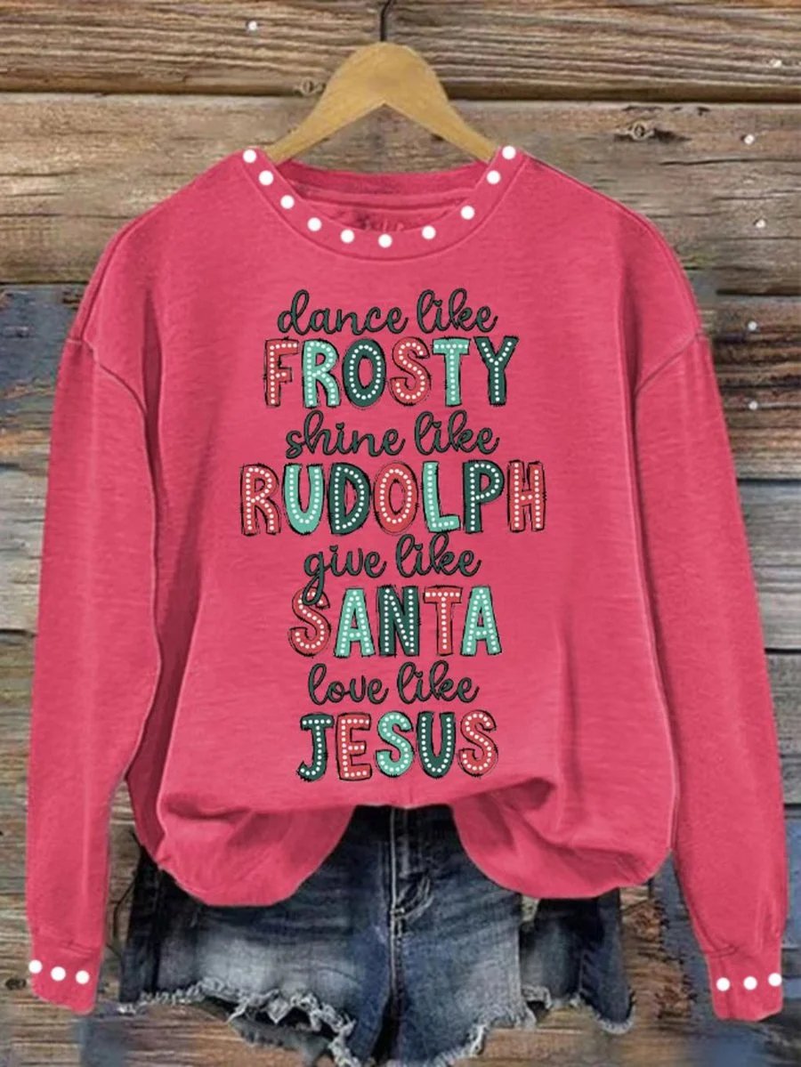 Vintage Crew Neck Text Letters Sweatshirt