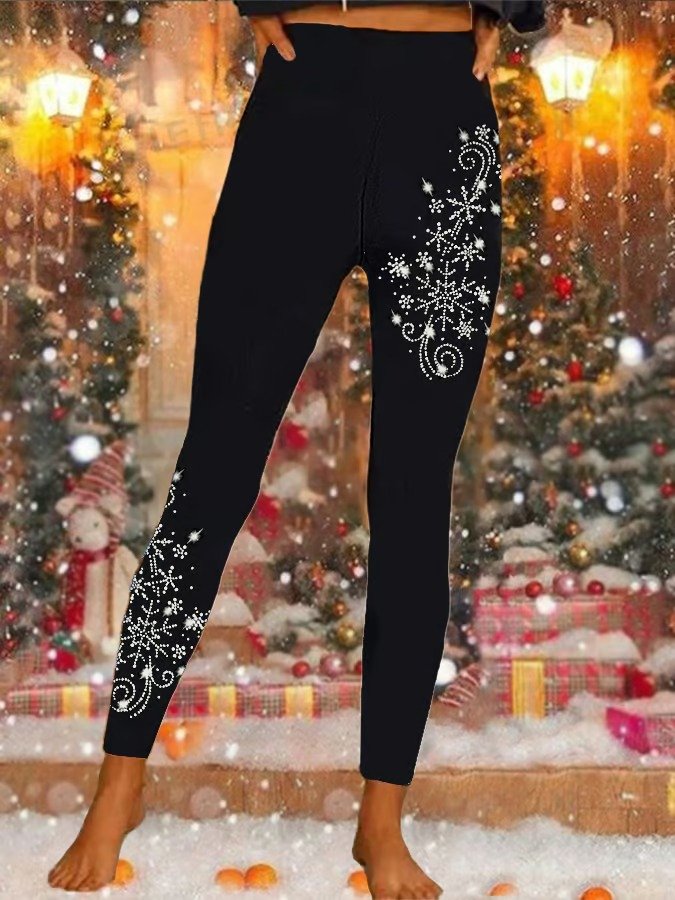 Vintage Holiday 3D Printing Long Leggings