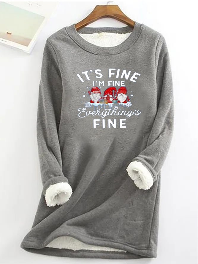 Casual Crew Neck Christmas Sweatshirt