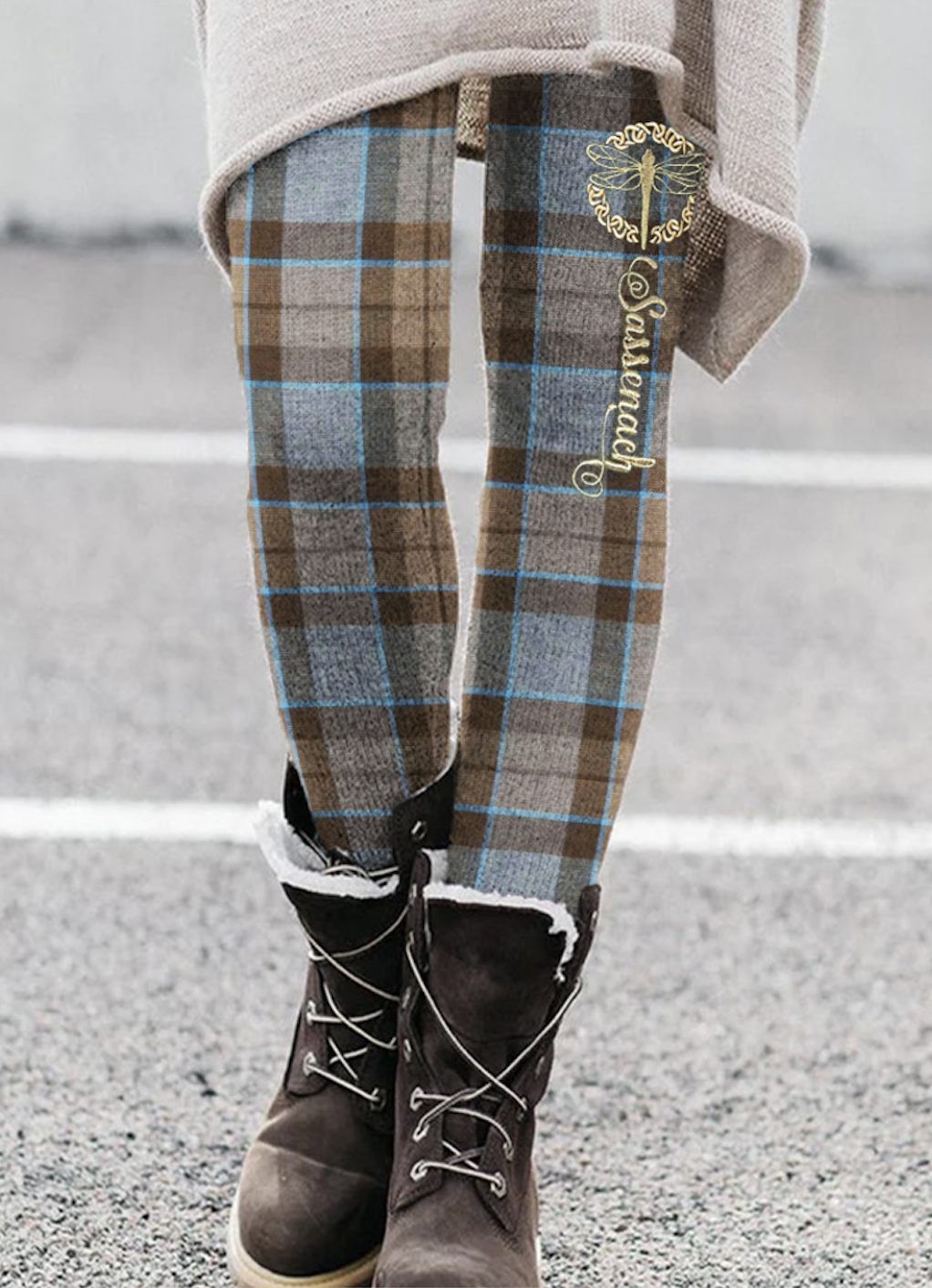 Vintage Plaid Long Leggings