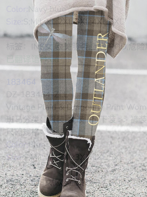 Vintage Plaid Long Leggings