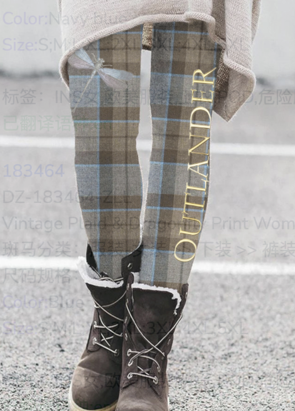 Vintage Plaid Long Leggings