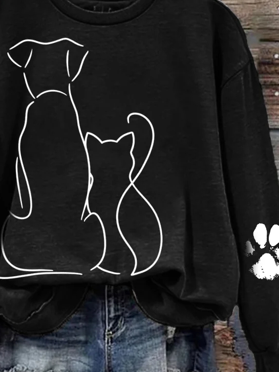 Vintage Crew Neck Dog Sweatshirt