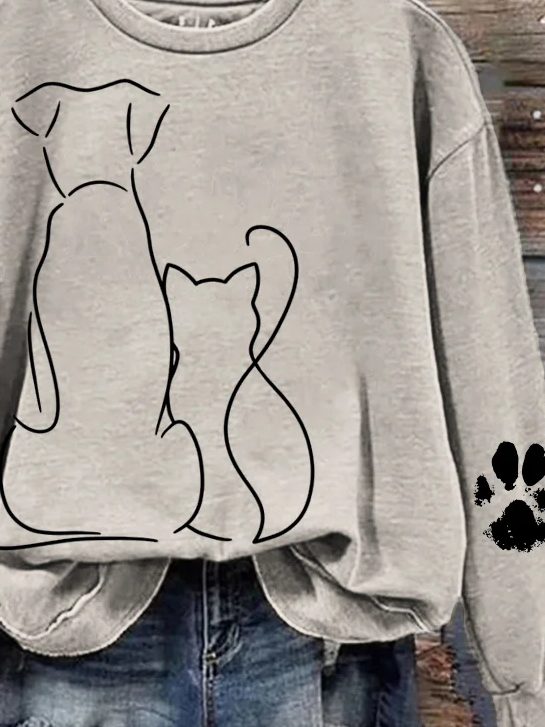 Vintage Crew Neck Dog Sweatshirt