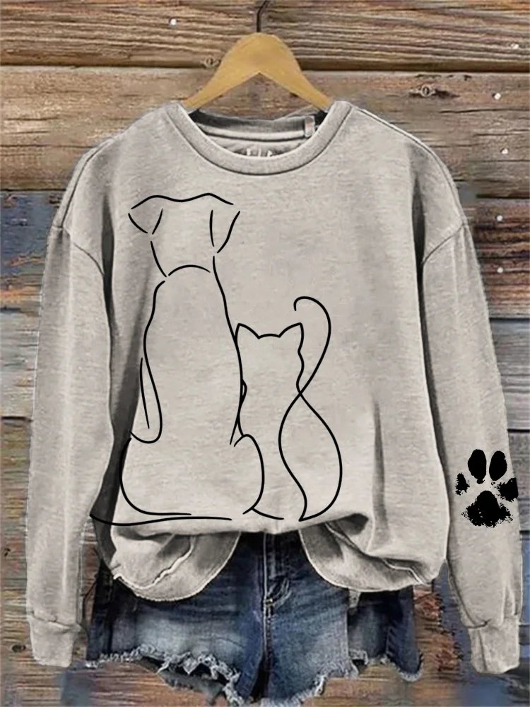 Vintage Crew Neck Dog Sweatshirt